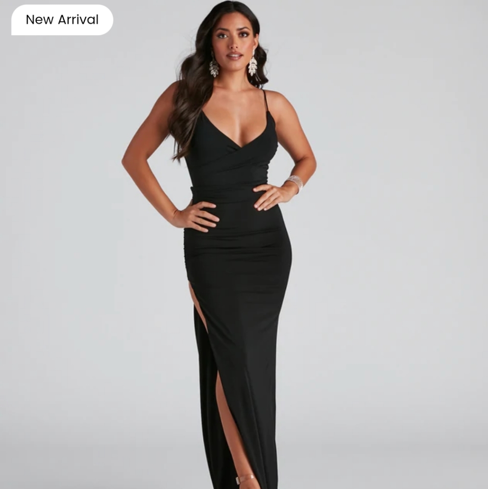 Windsor Black Cowl-Neck Dress